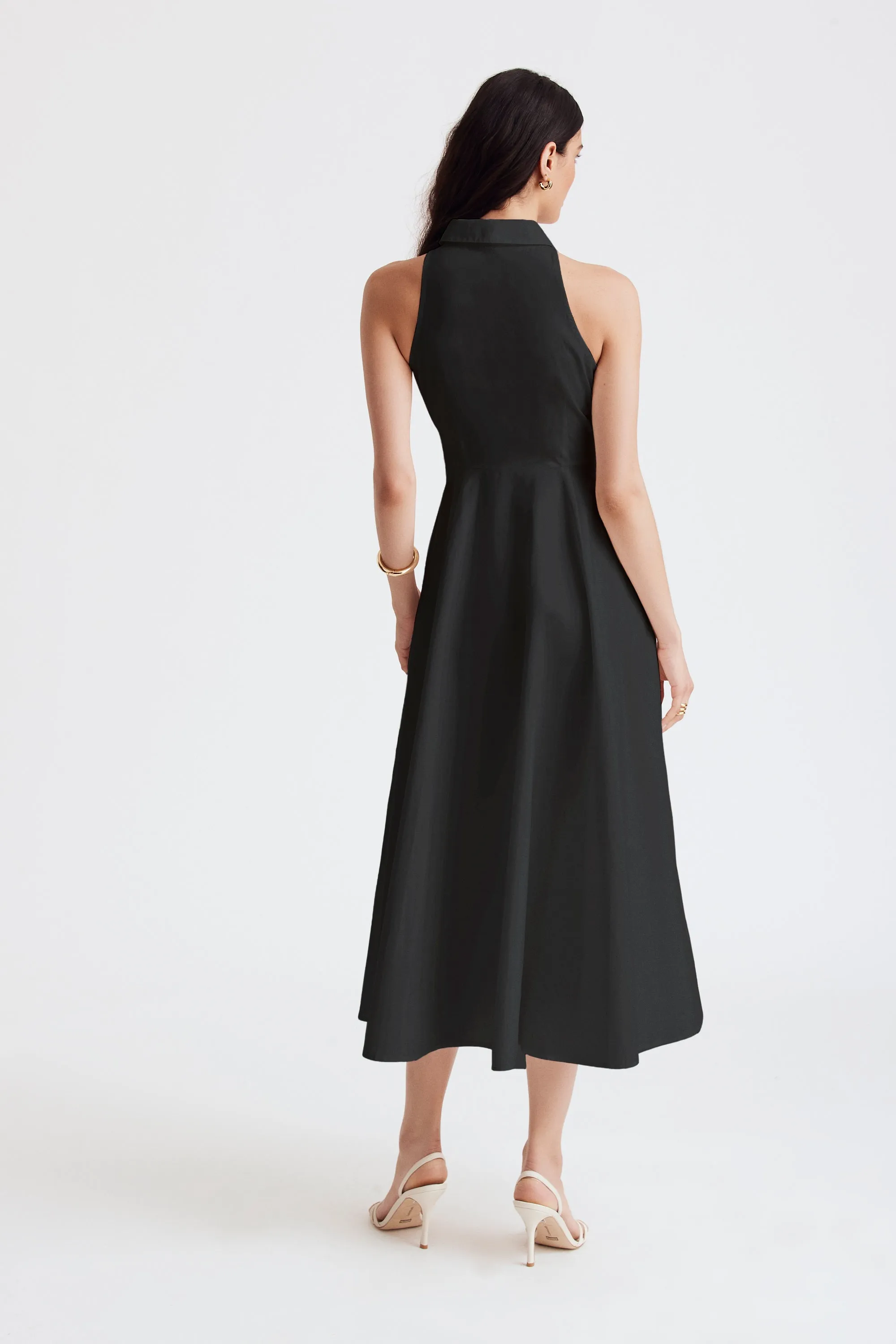 CHELSEA SLEEVELESS TIE-FRONT MIDI SHIRT DRESS sold by Toccin product image thumbnail 5