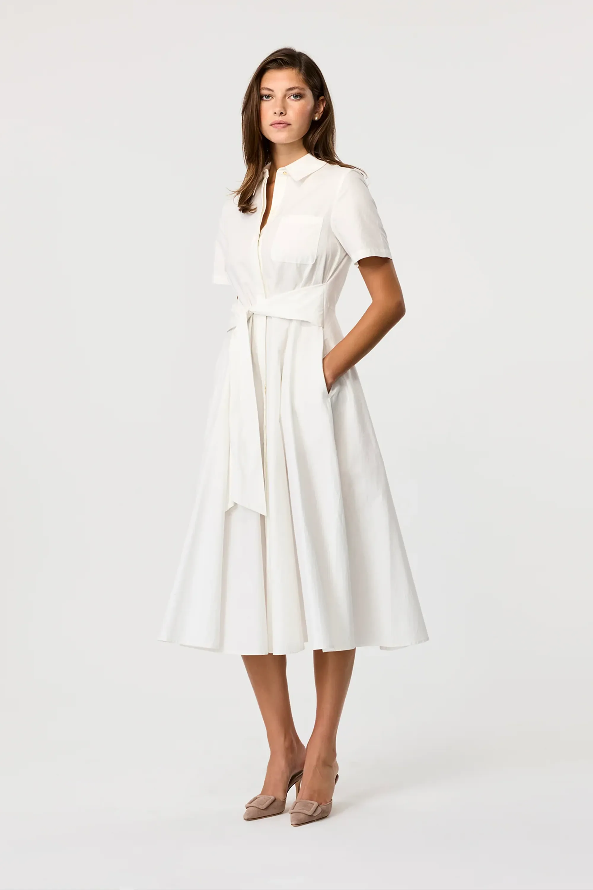 Megan Button-Down Short Sleeve Midi Dress sold by Toccin product image thumbnail 3