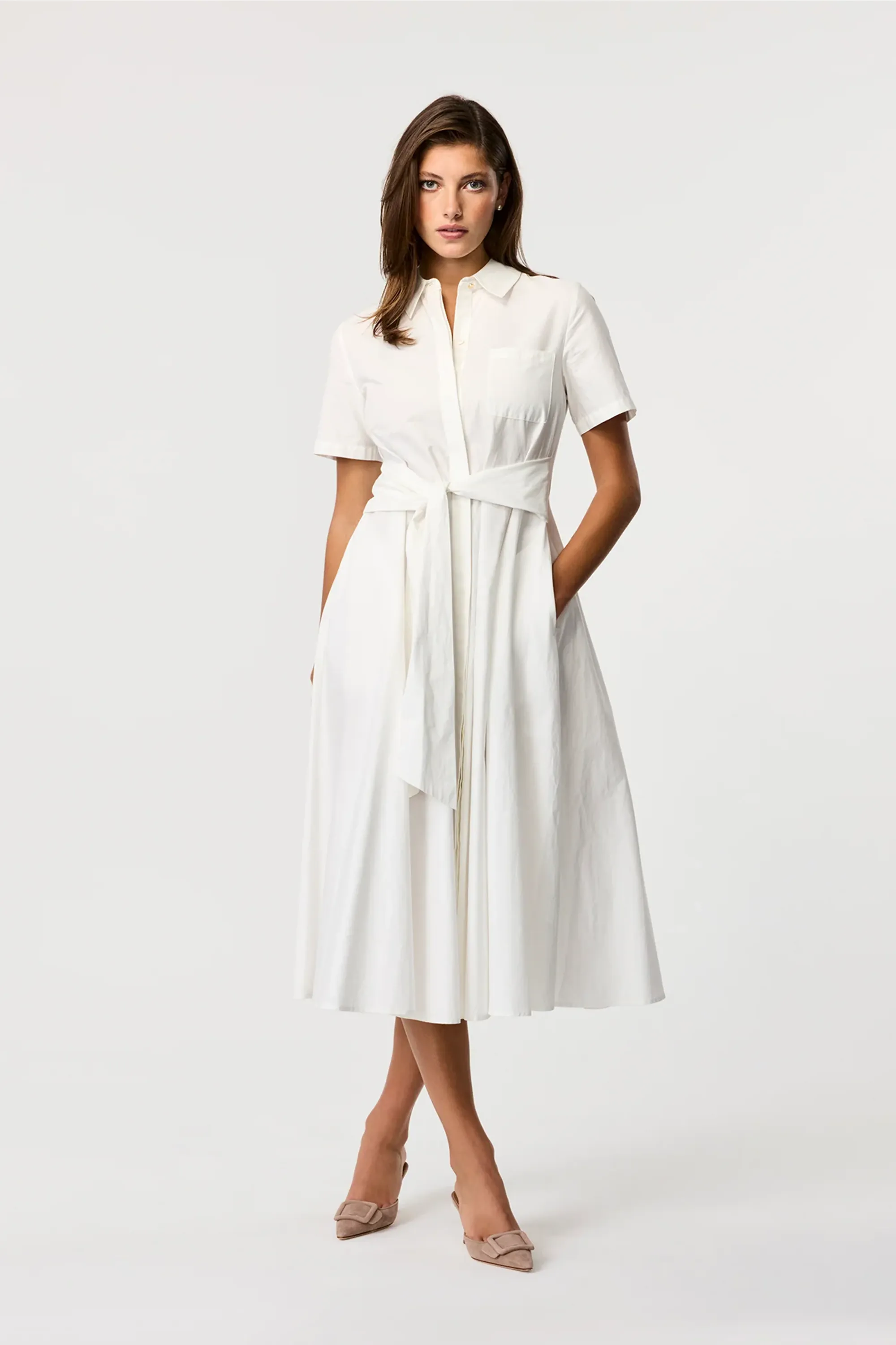 Megan Button-Down Short Sleeve Midi Dress sold by Toccin product image thumbnail 2