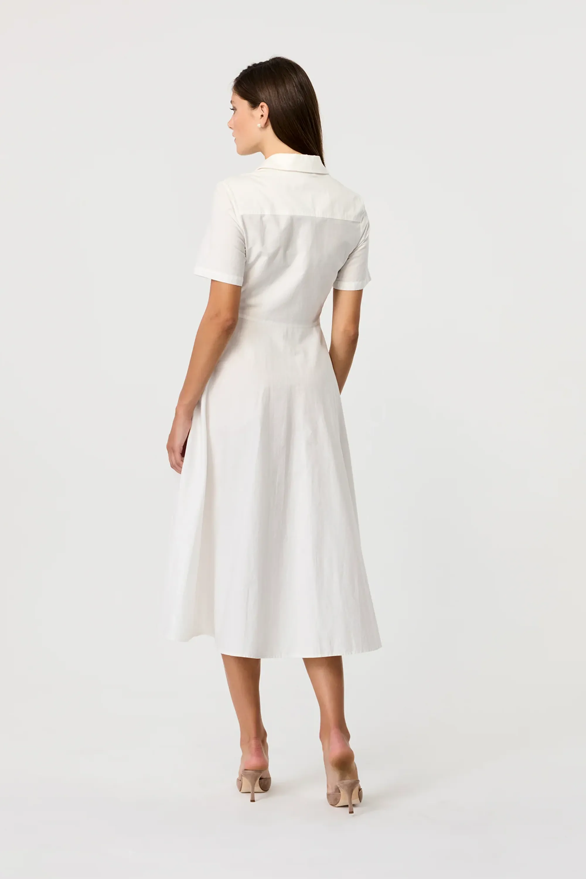 Megan Button-Down Short Sleeve Midi Dress sold by Toccin product image thumbnail 4