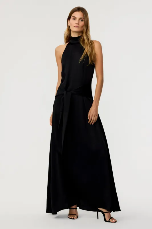 Jocelyn Satin Tie-Front Maxi Dress sold by Toccin