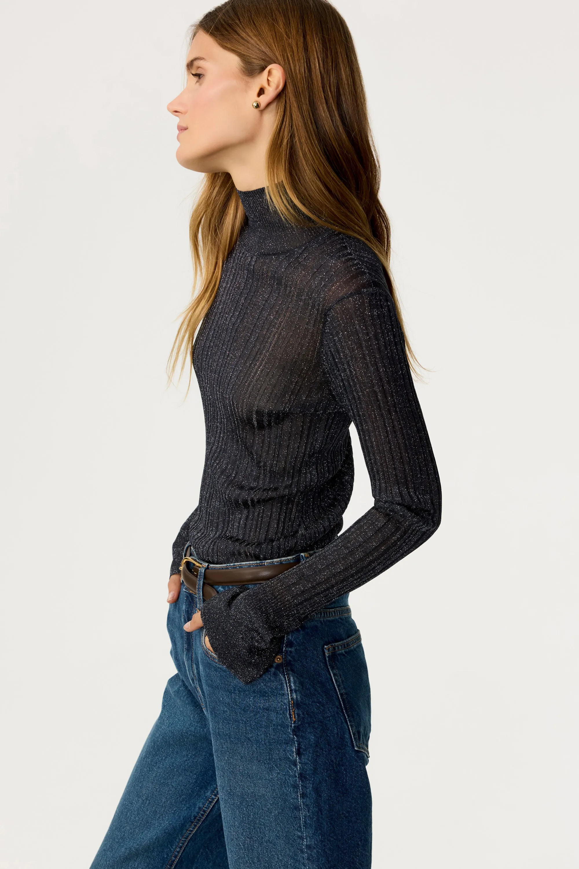 Amelia Turtle Neck Flared Long Sleeve Knit Top sold by Toccin product image thumbnail 3