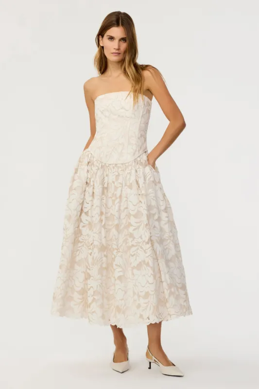 Melody Corset Lace Midi Dress sold by Toccin