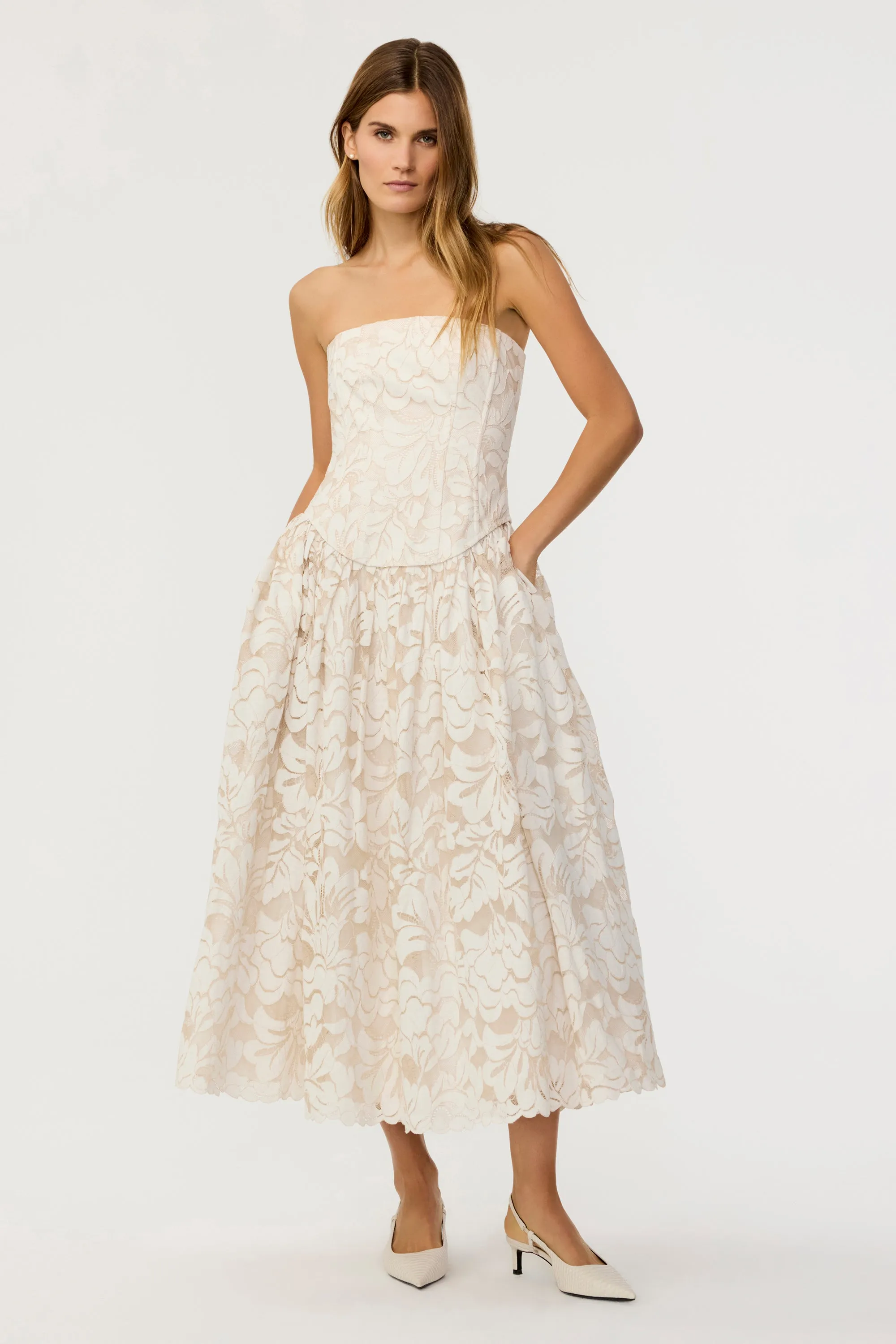 Melody Corset Lace Midi Dress sold by Toccin