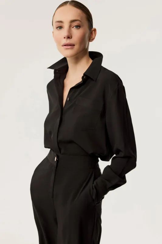 Riley Silk Button-Down Shirt sold by Toccin