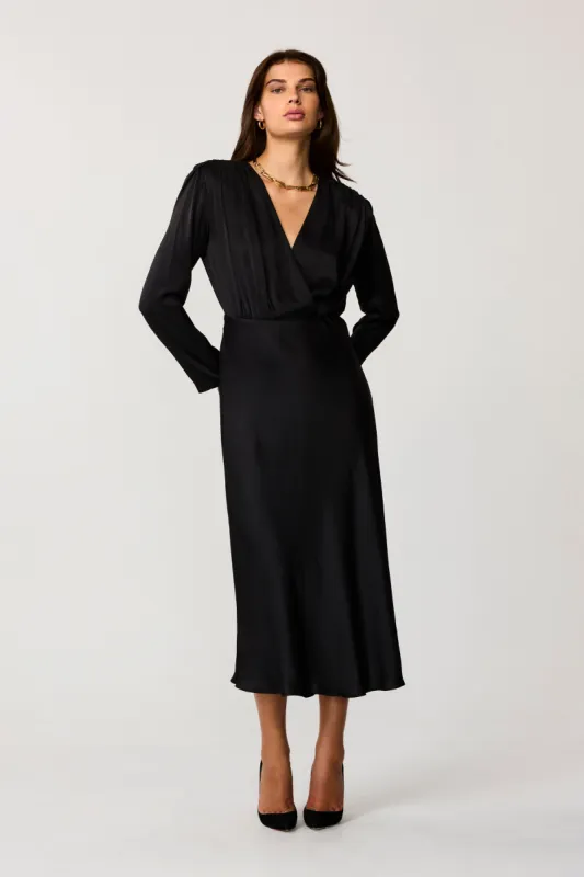 Rebecca Silk Midi Dress sold by Toccin