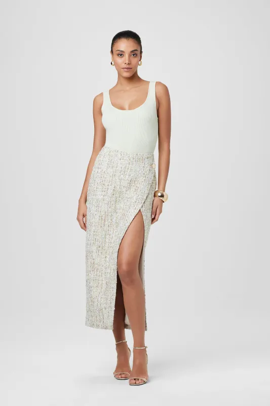 Kate Tweed Wrap Skirt sold by Toccin