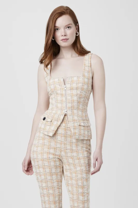 Alicia Tweed Zip Front Vest Top sold by Toccin