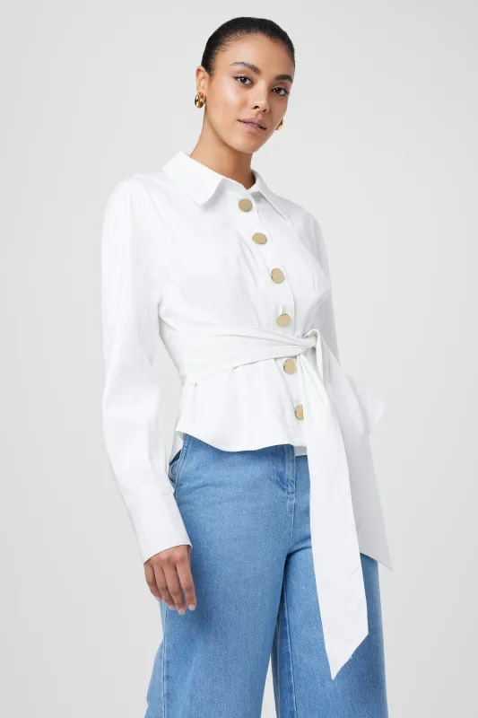 Mina Seamed Tie Front Blouse sold by Toccin