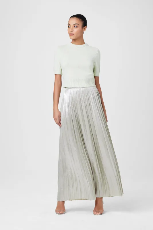 Dillon Silk Pleated Skirt sold by Toccin