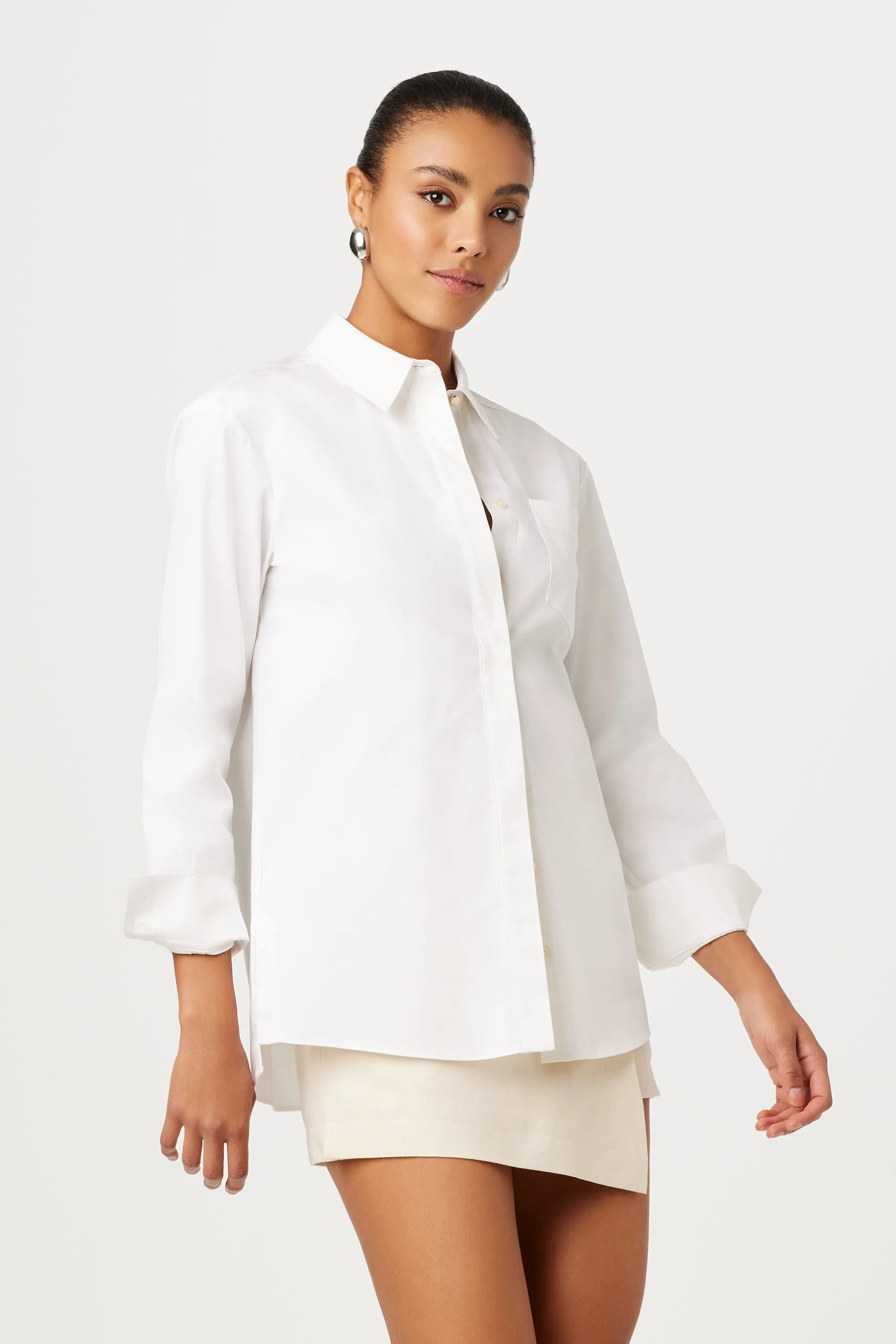 Riley Poplin Boyfriend Shirt sold by Toccin