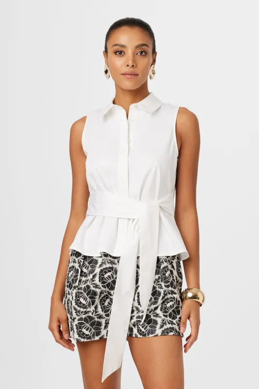 Katherine Sleveless Tie Front Top sold by Toccin