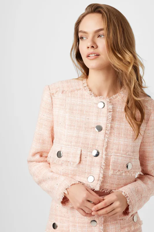Lainey Crew Neck Tweed Jacket sold by Toccin
