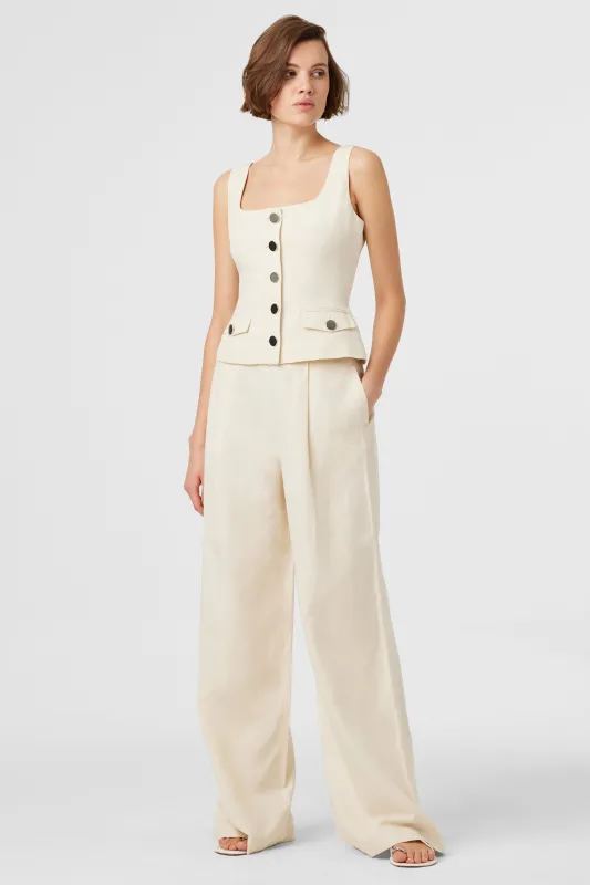 Hailey Linen Wide Leg Trouser sold by Toccin