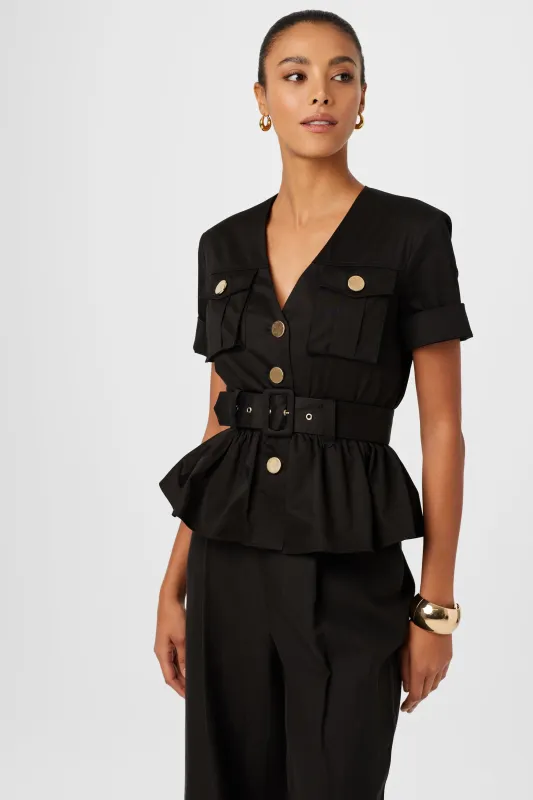 Ezra Safari Peplum Top sold by Toccin