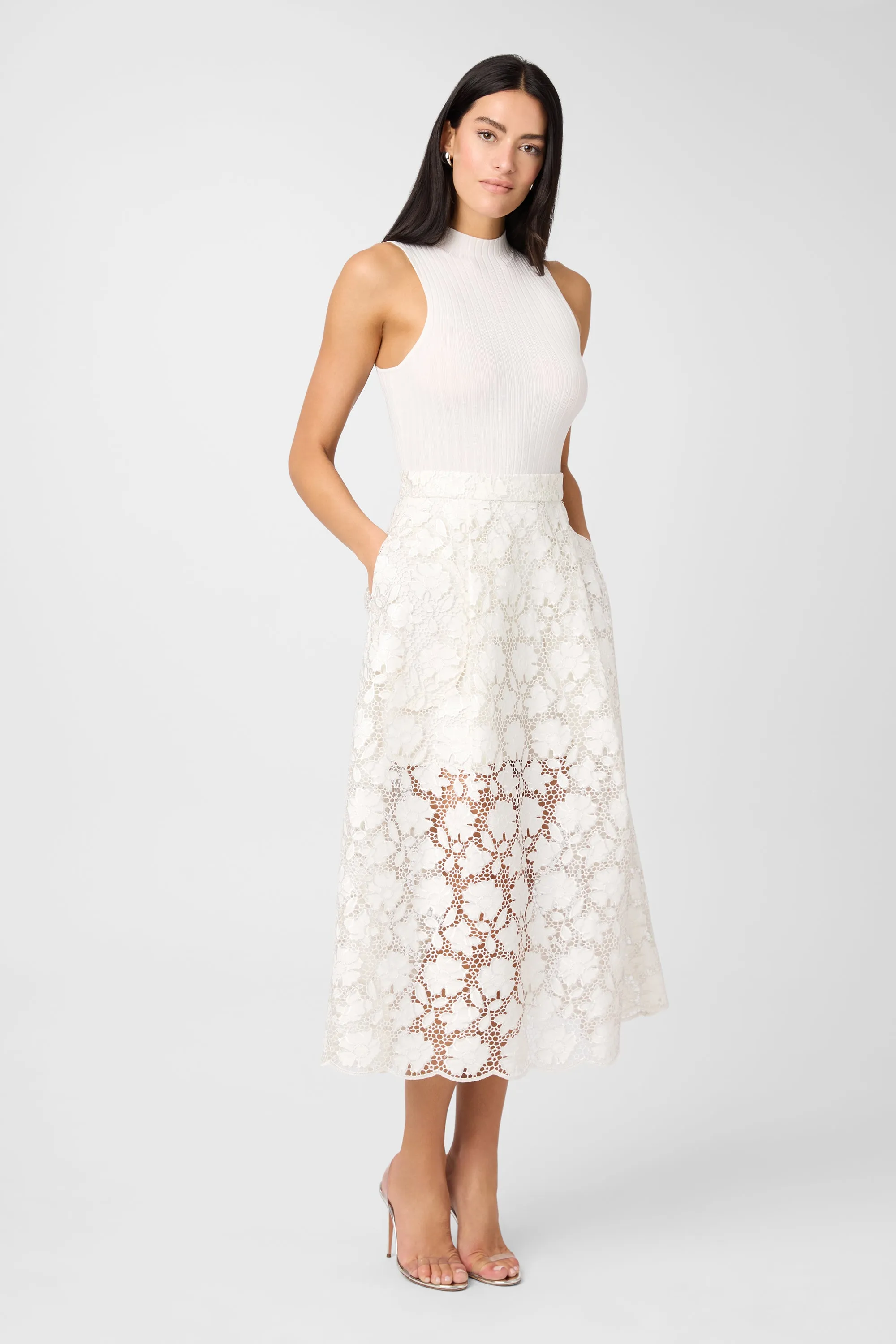 Stacy Textured Lace Skirt sold by Toccin