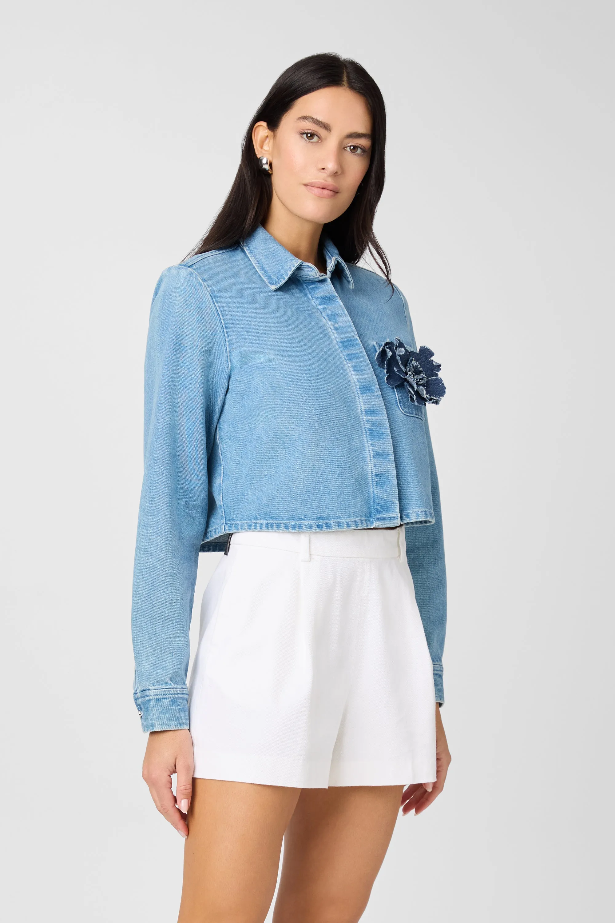 Jilly Denim Crop Flower Shirt sold by Toccin product image thumbnail 2