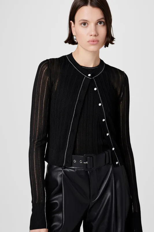 CROSBY CONTRAST TIPPING CARDIGAN made by Toccin