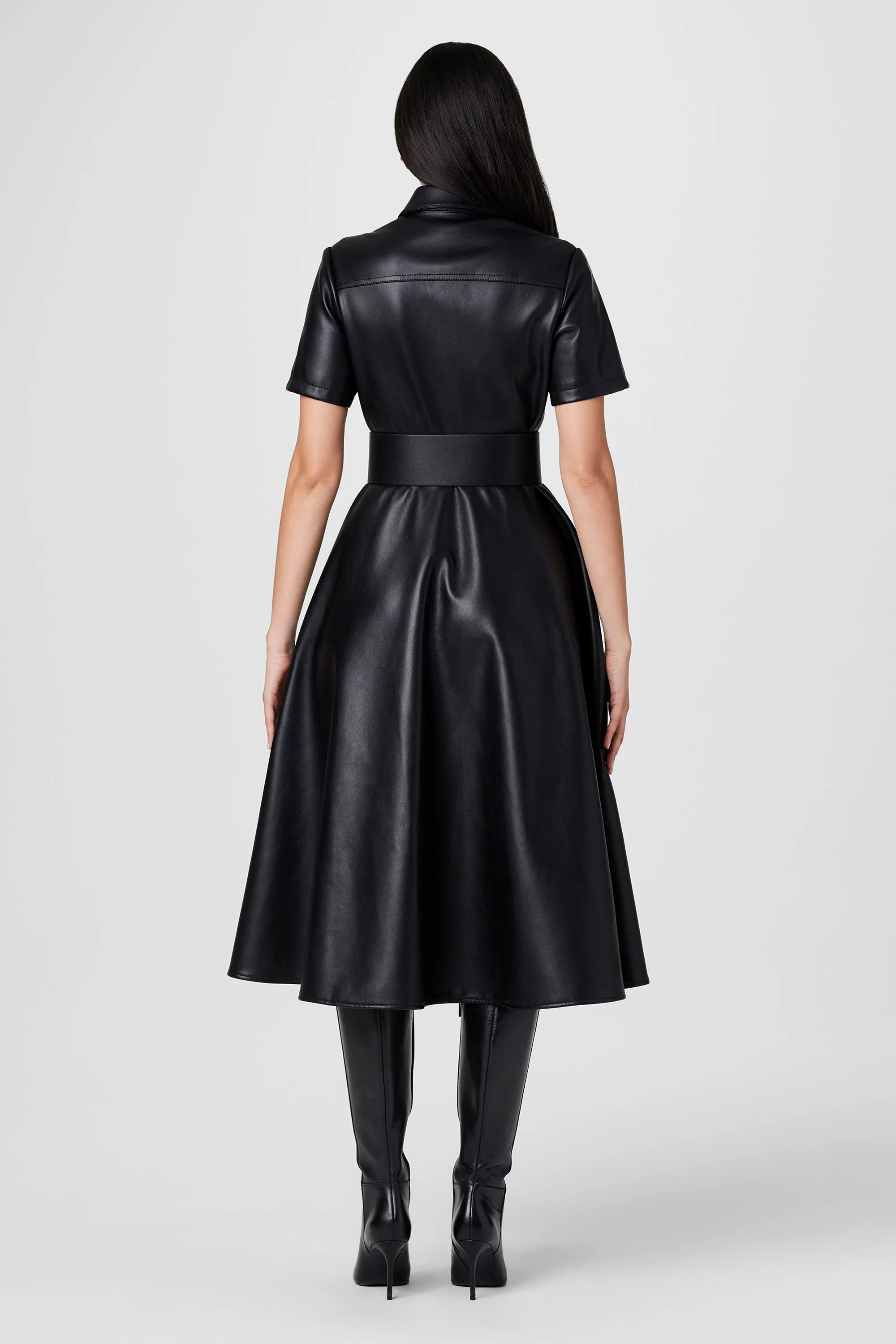 JEAN VEGAN LEATHER MIDI DRESS sold by Toccin product image thumbnail 4