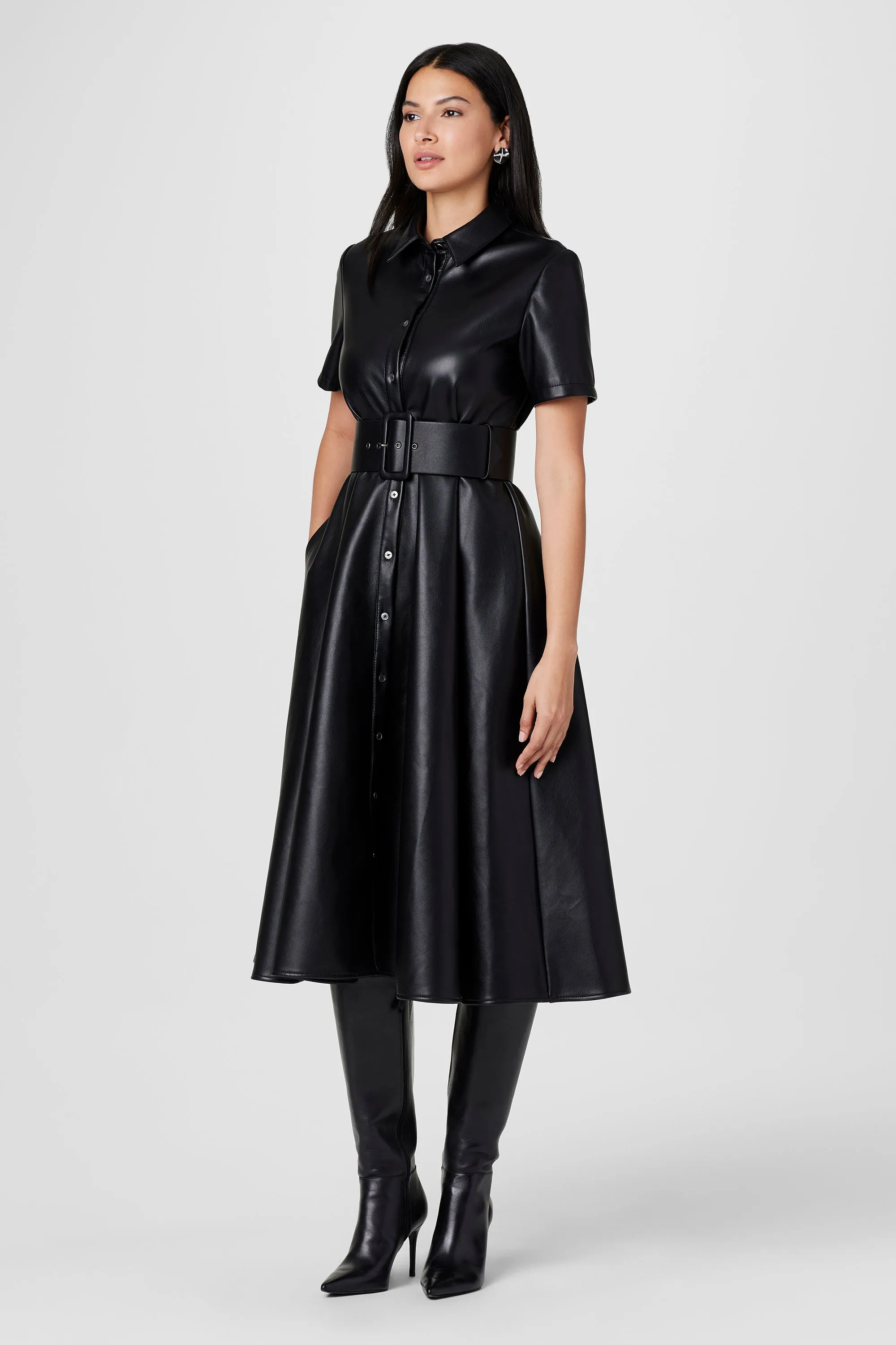 JEAN VEGAN LEATHER MIDI DRESS sold by Toccin product image thumbnail 2