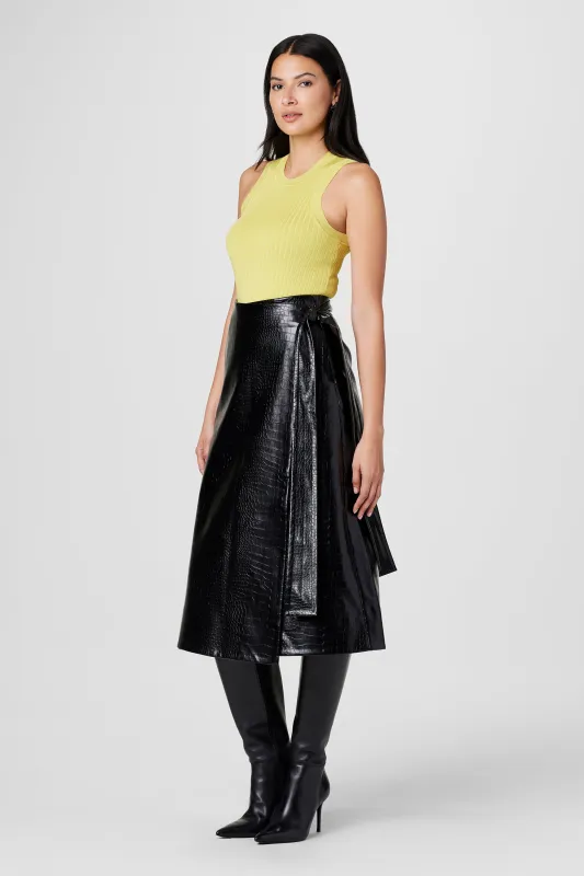 BEATRICE CROC VEGAN SKIRT sold by Toccin