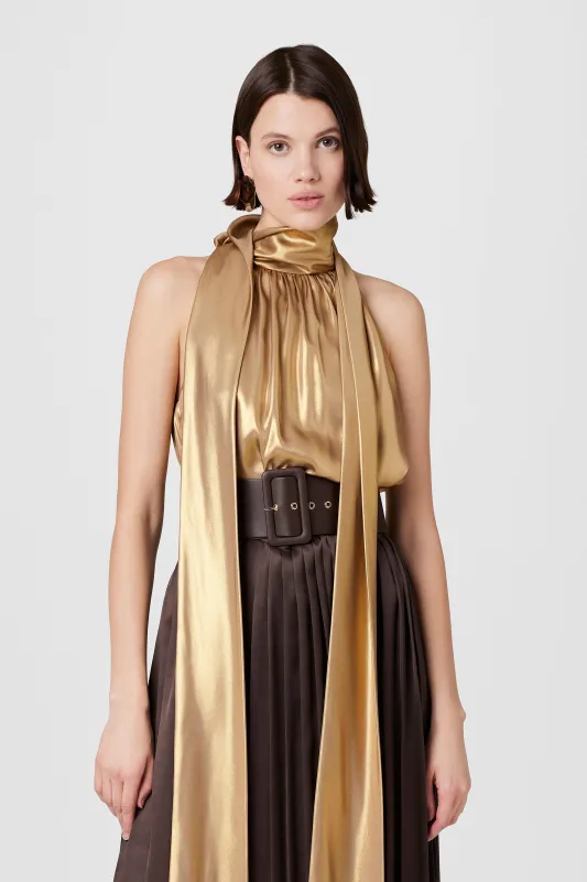Hattie Sleeveless Metallic Blouse sold by Toccin