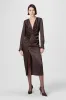 Leona Twist Front Silk Midi Dress sold by Toccin