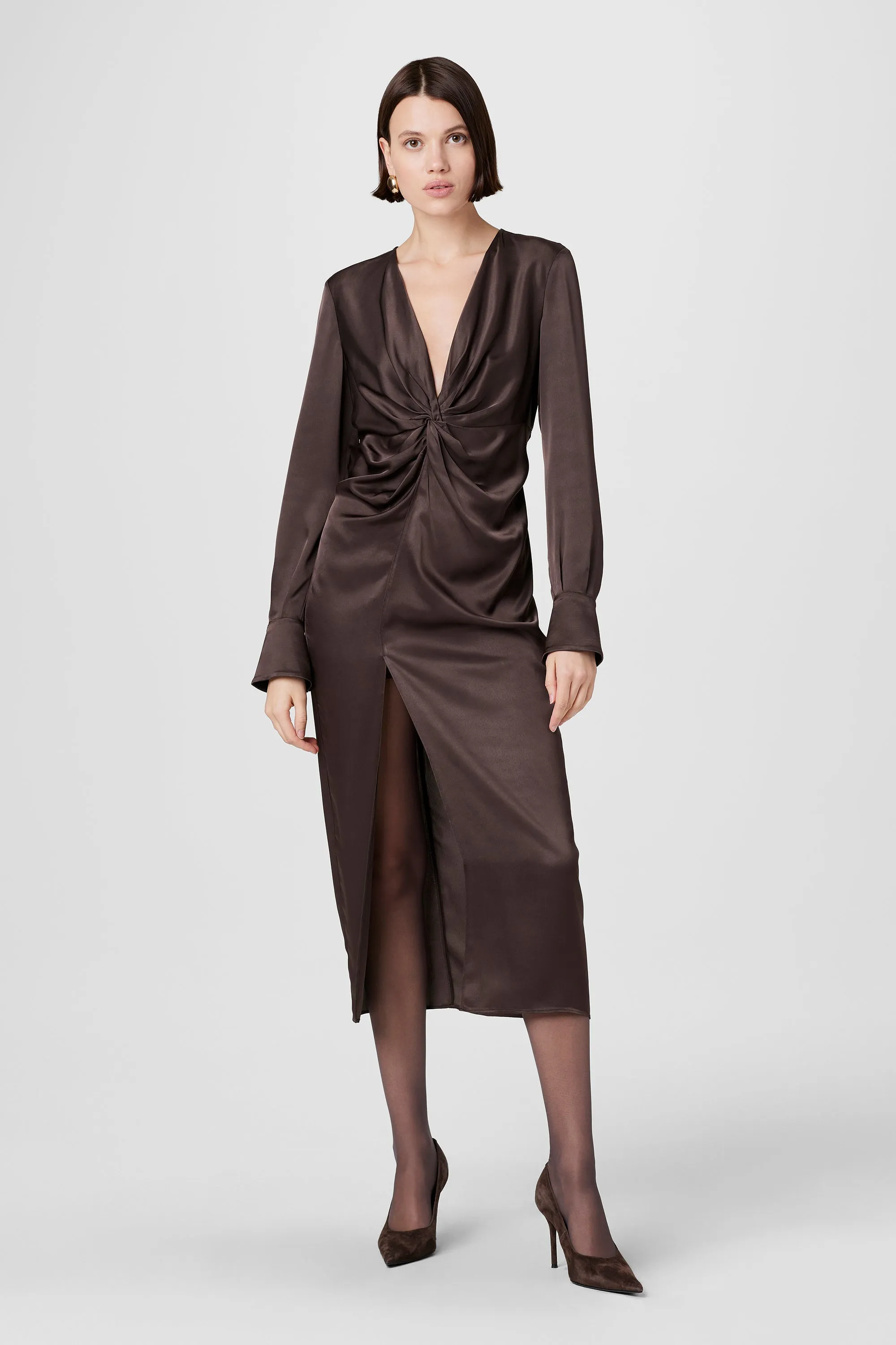 Leona Twist Front Silk Midi Dress sold by Toccin product image thumbnail 2