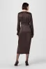 Leona Twist Front Silk Midi Dress sold by Toccin