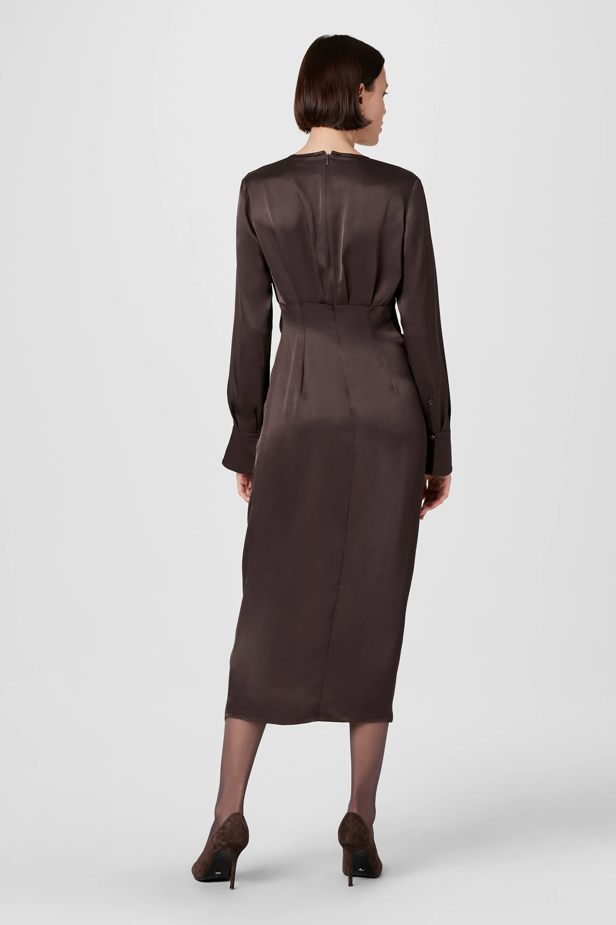 Leona Twist Front Silk Midi Dress sold by Toccin product image thumbnail 4