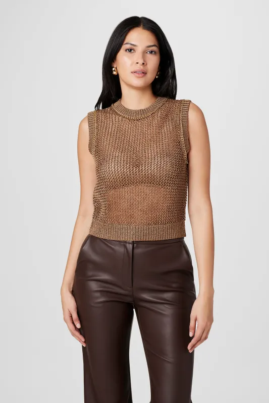 BECCA METALLIC CROCHET TANK sold by Toccin