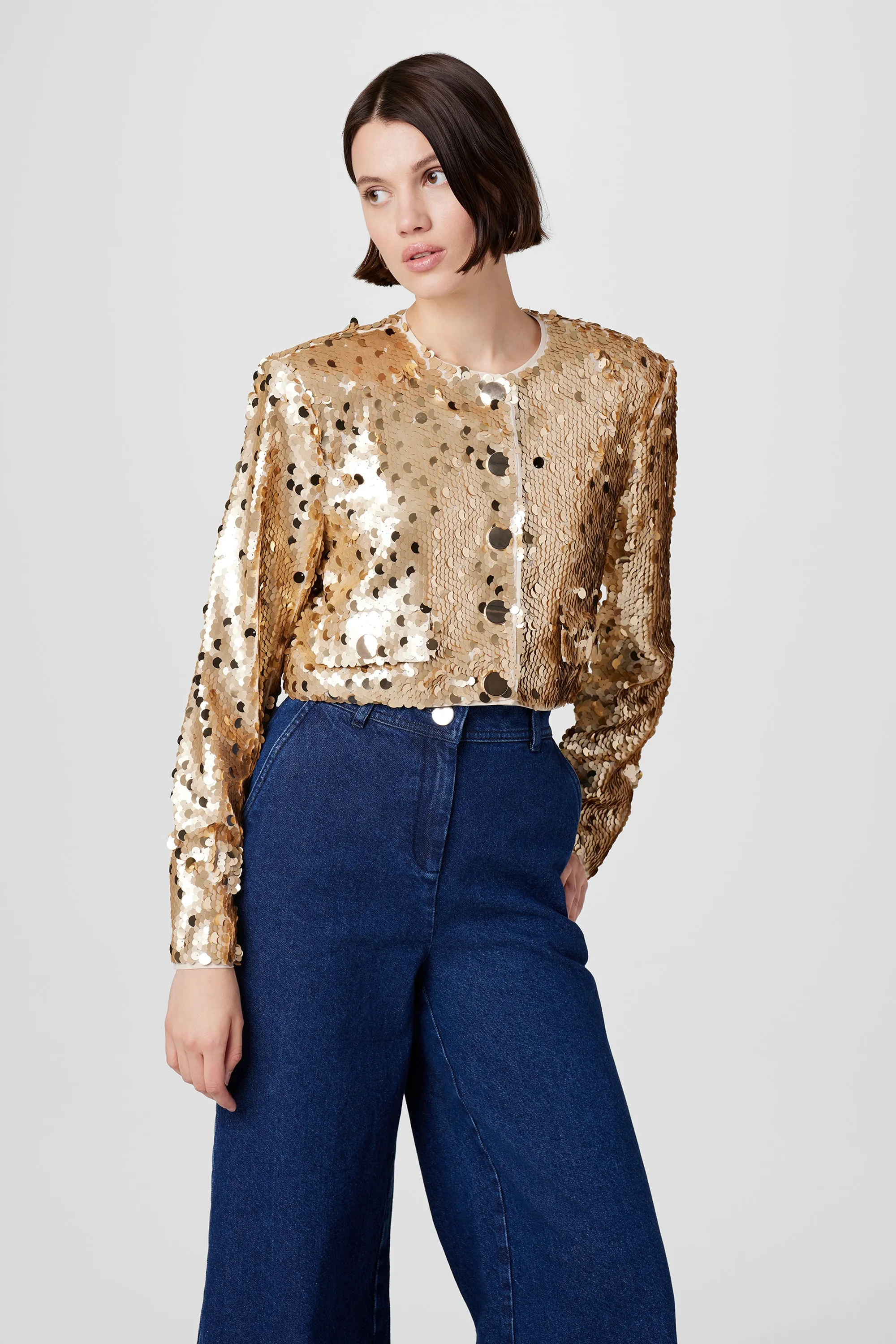 JONES CREW NECK SEQUIN JACKET sold by Toccin