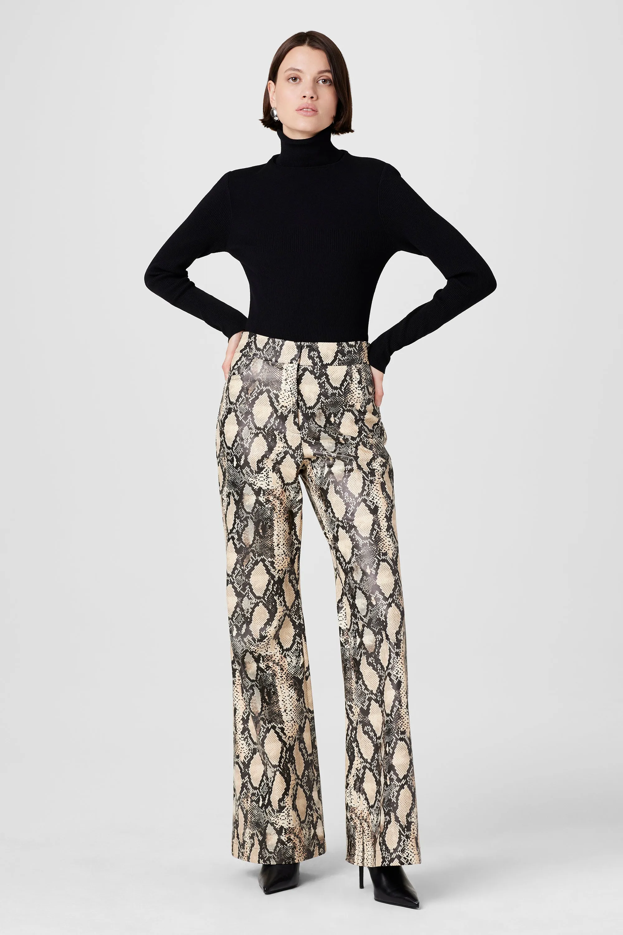 GAIA PYTHON VEGAN LEATHER PANTS sold by Toccin