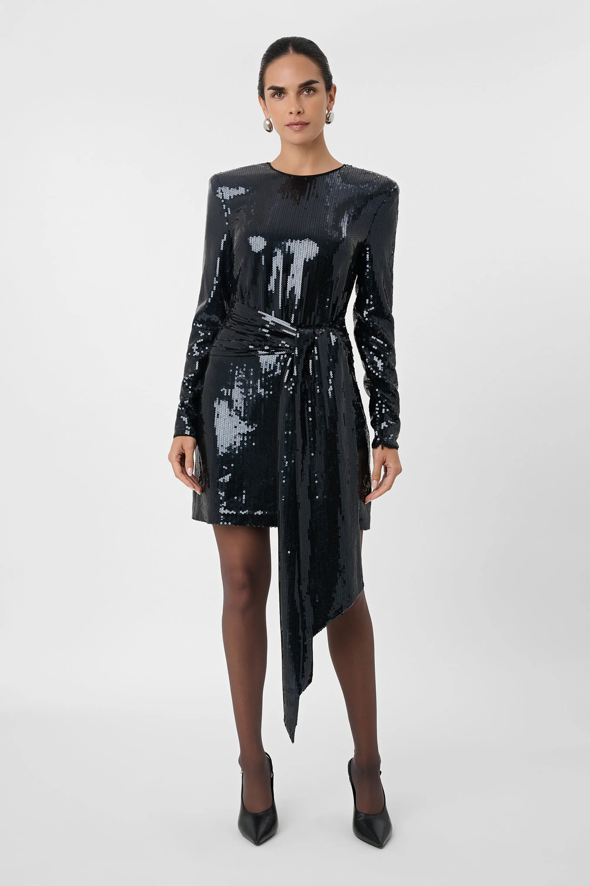 CARLOTTA SASH SEQUIN MINI DRESS sold by Toccin