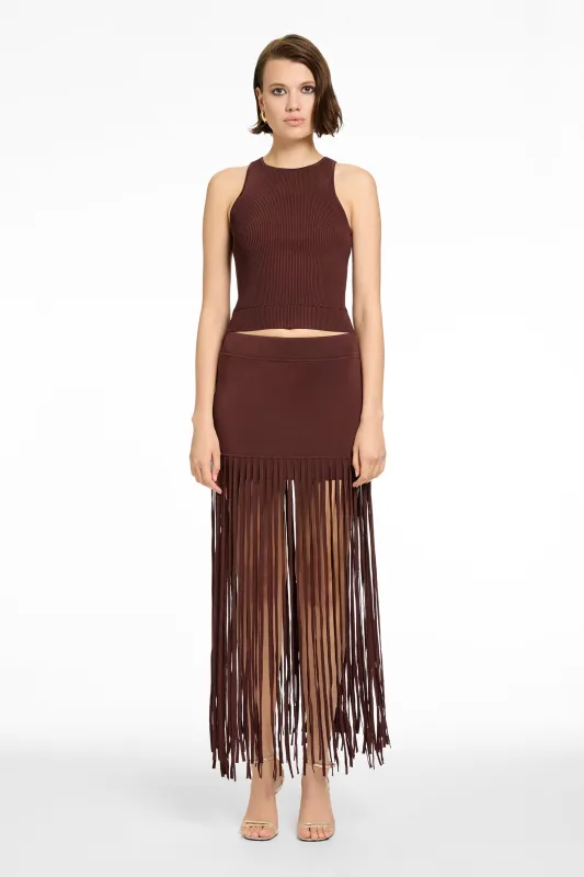 CARLYLE SHORT SKIRT WITH FRINGE sold by Toccin