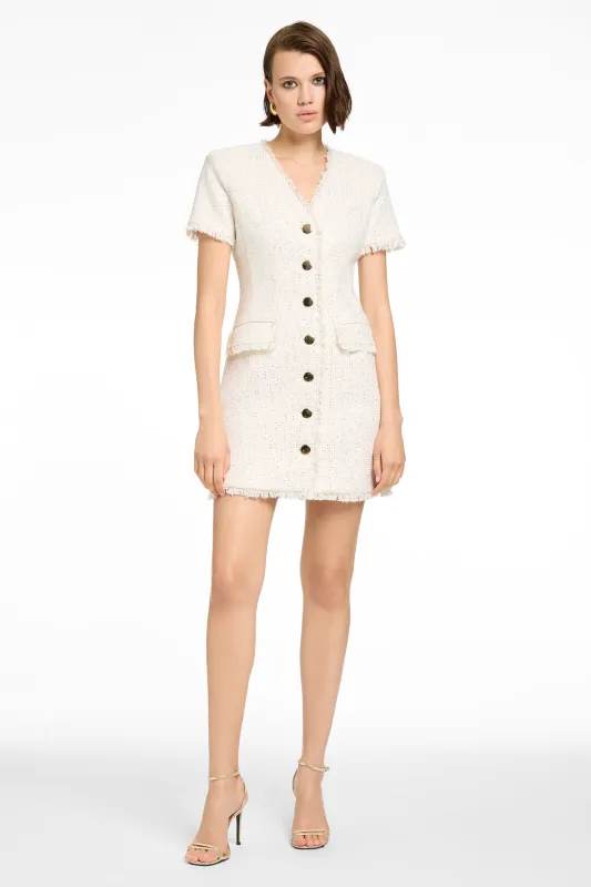 PHOEBE SHORT SLEEVE VEST DRESS WITH FRINGE made by Toccin