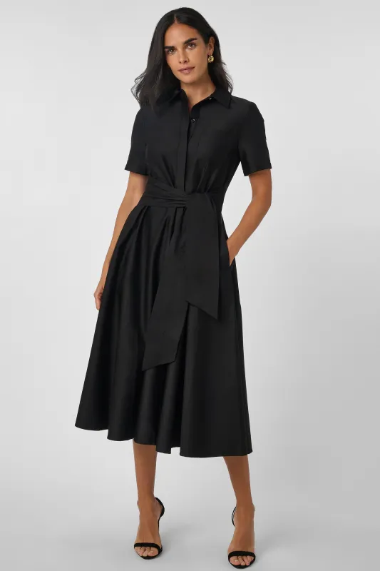 MEGAN SHORT SLEEVE TIE-FRONT MIDI SHIRT DRESS sold by Toccin