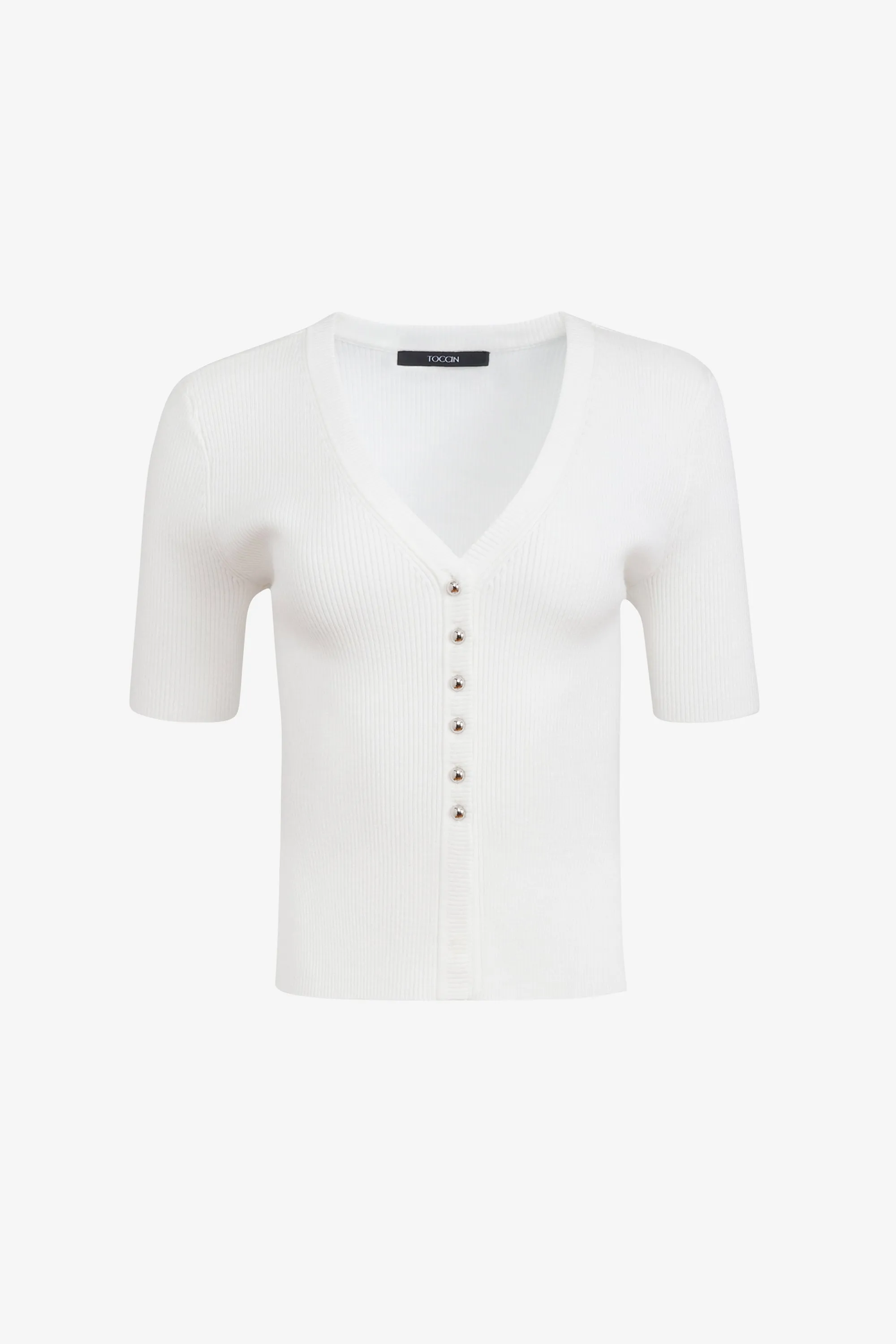 CHARITY BUTTON FRONT SHORT SLEEVE TOP sold by Toccin product image thumbnail 2