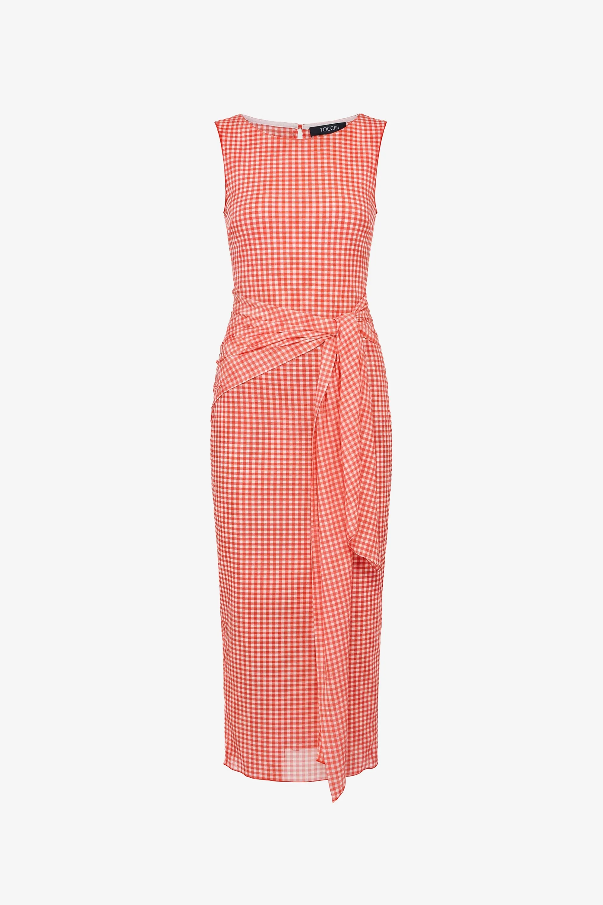WYLIE BOAT NECK TIE-FRONT MIDI DRESS sold by Toccin