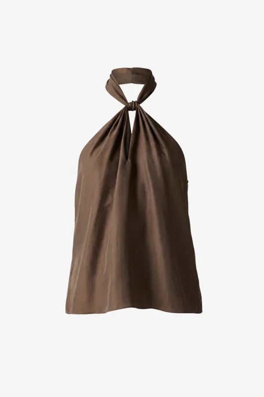 EVERLEE HALTER NECK KNOTTED TOP made by Toccin