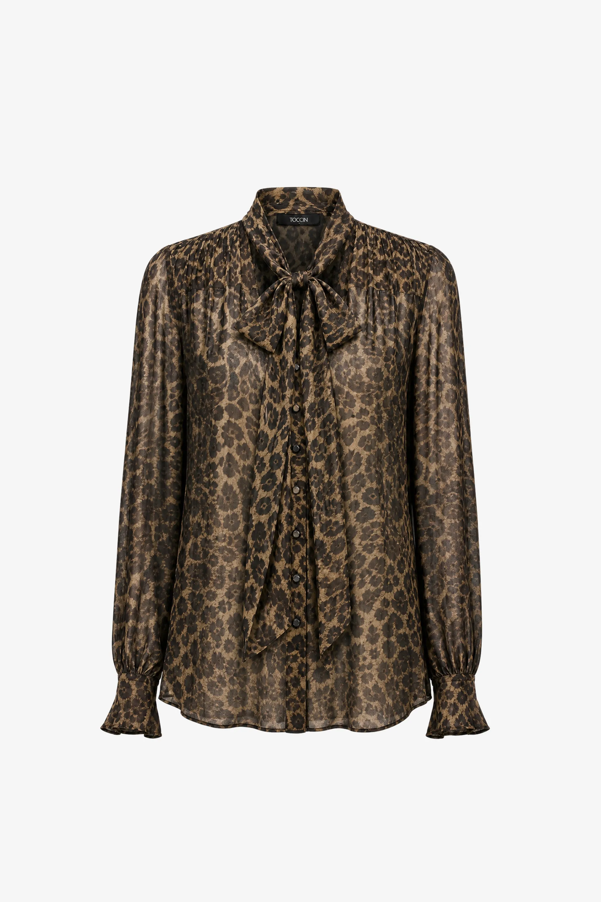 KAILA TIE NECK BUTTON-FRONT BLOUSE sold by Toccin product image thumbnail 3