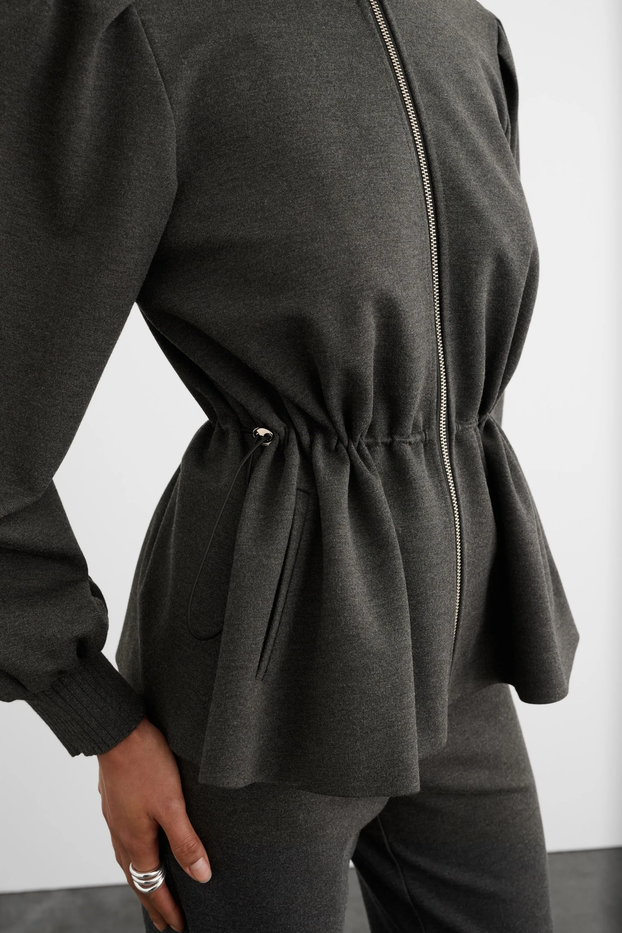IDA ZIP FRONT JACKET WITH DRAWSTRING DETAIL sold by Toccin product image thumbnail 4