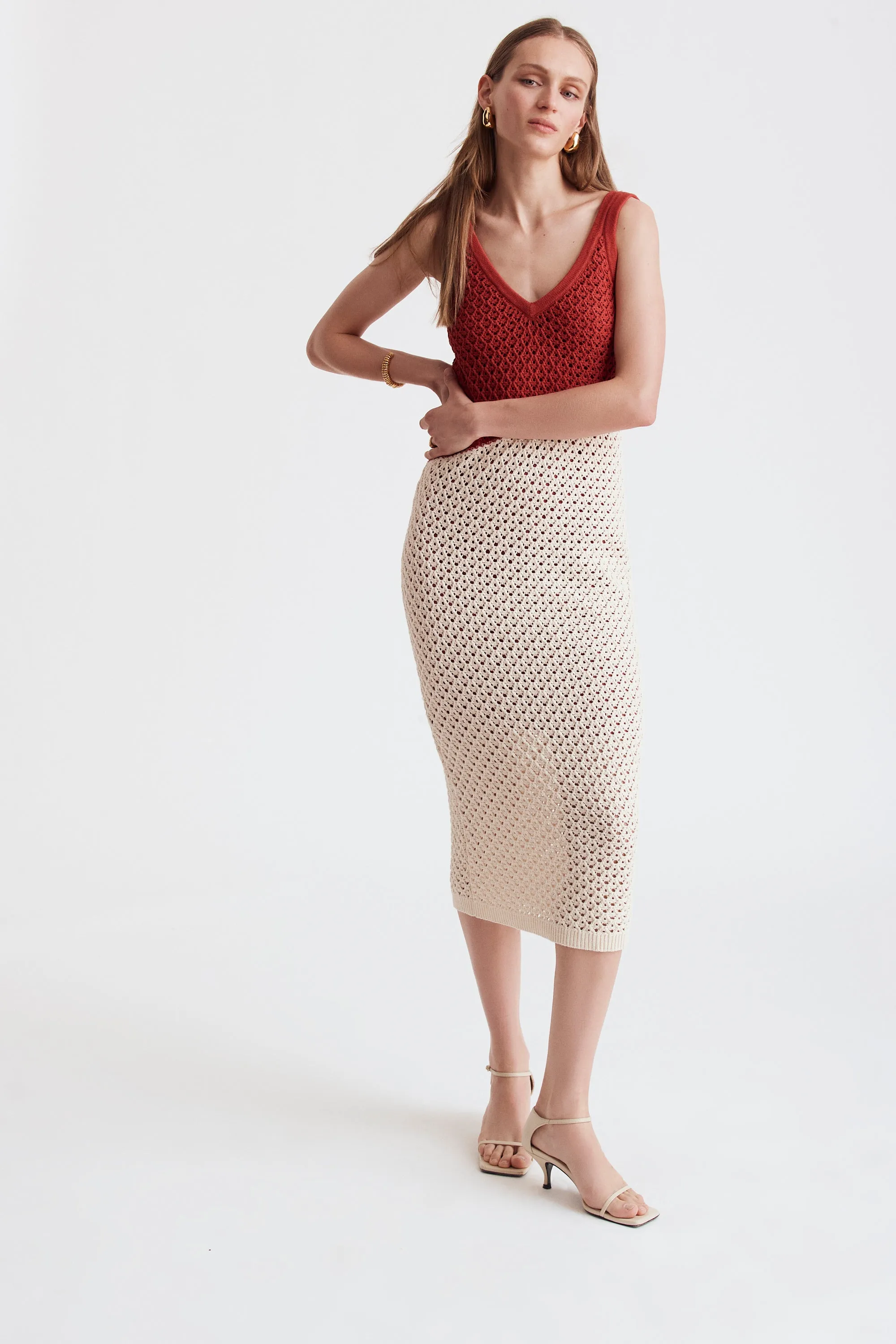 Kayla Colorblock Tank Midi Dress sold by Toccin