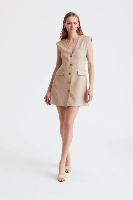 Hayden Strong Shoulder Vest Dress sold by Toccin