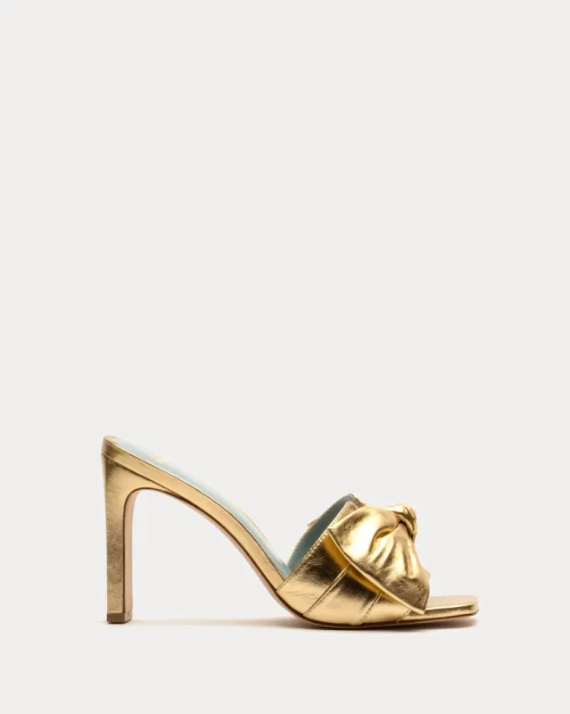 Hillary Leather Heel - Gold sold by Frances Valentine