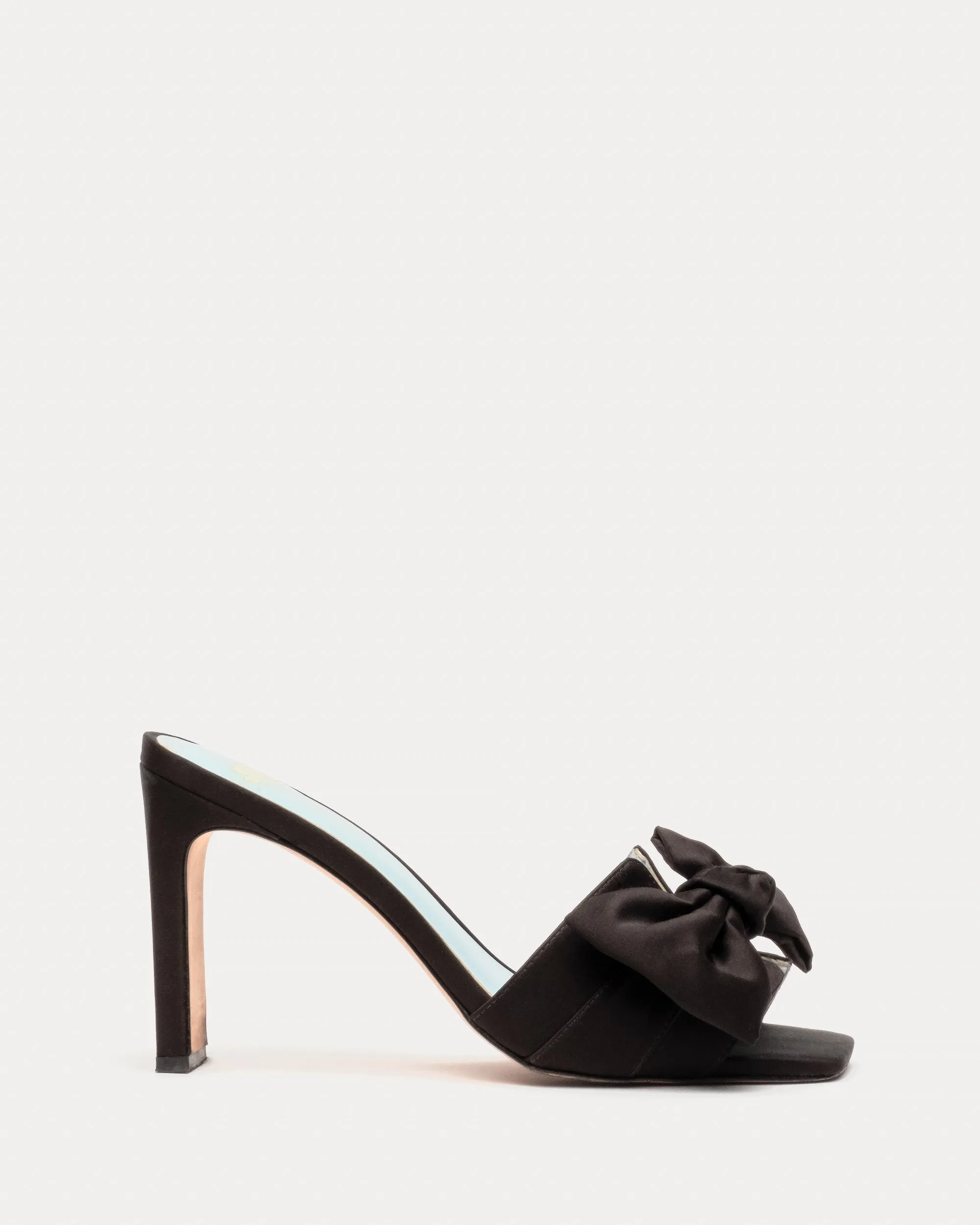 Hilary Satin Heel - Black sold by Frances Valentine