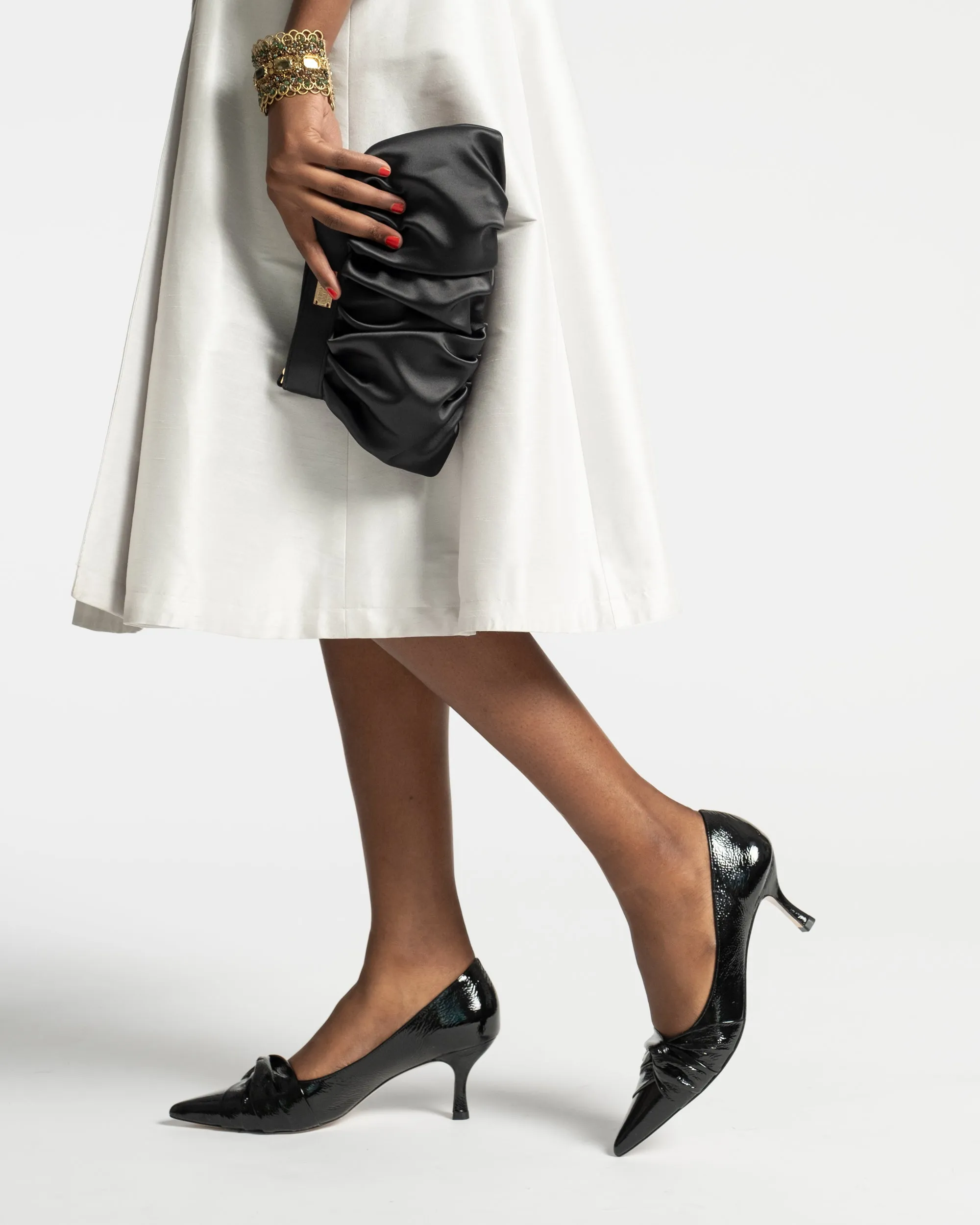 Knot Kitten Heel Crinkle Naplak Black sold by Frances Valentine product image thumbnail 2