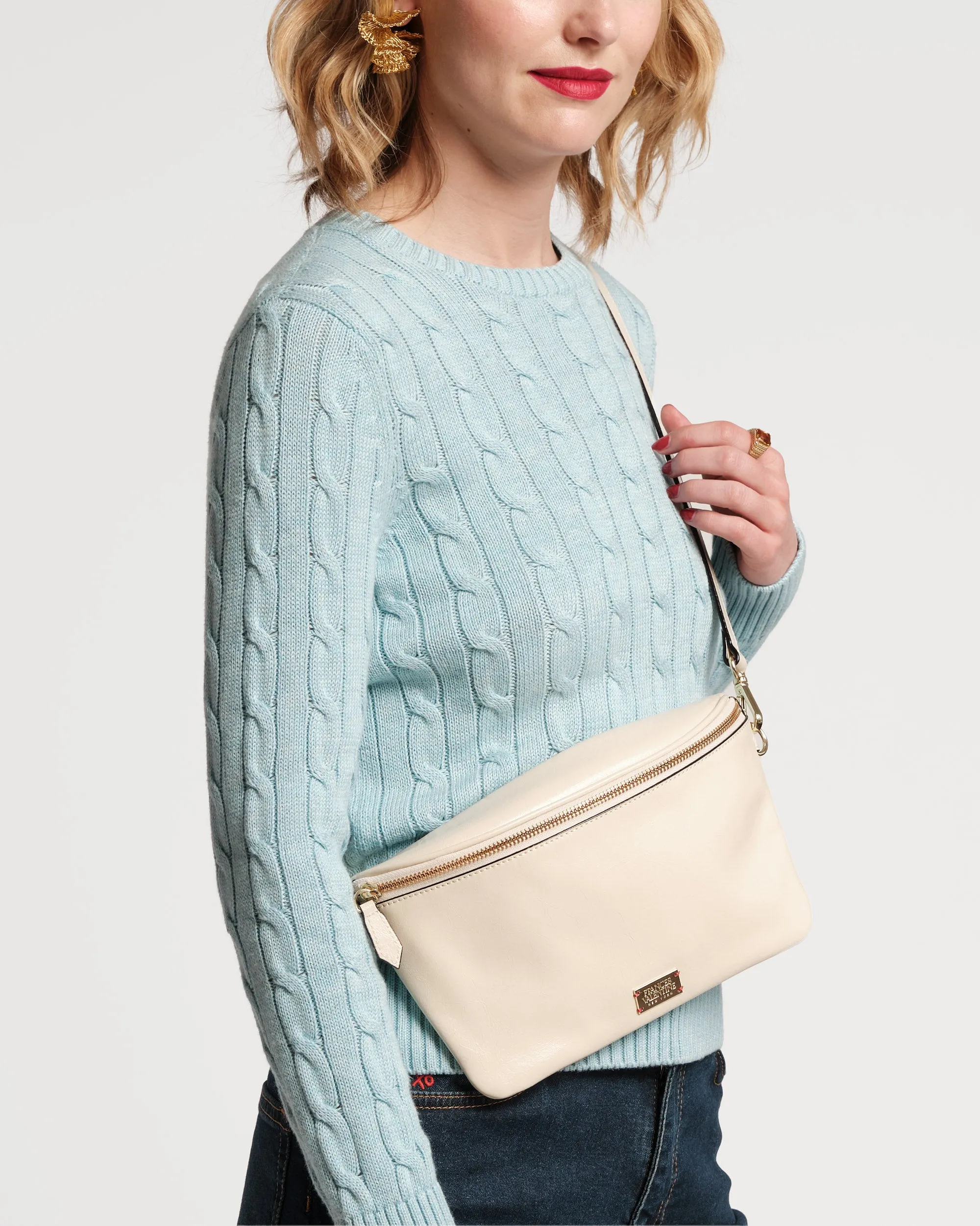 Billie Sling Bag - Crinkled Leather Oyster sold by Frances Valentine product image thumbnail 2