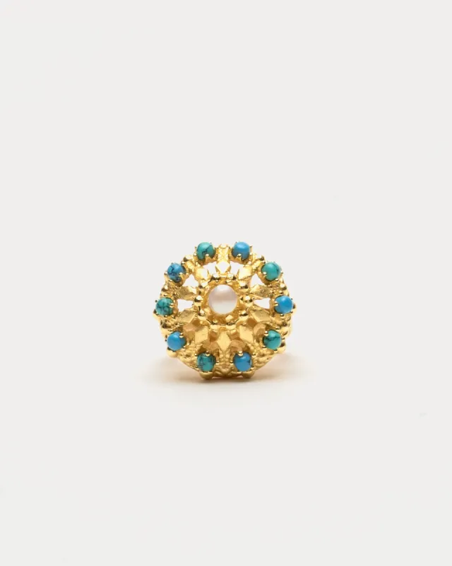 FV Vintage Coral Ring Blue sold by Frances Valentine