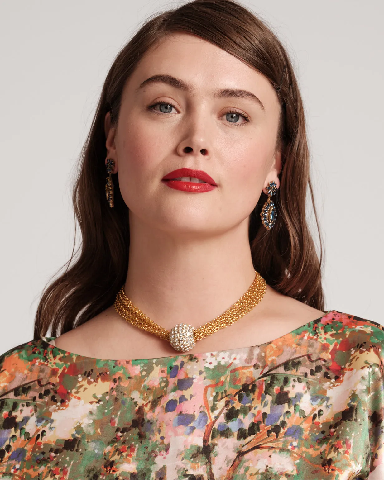 Short Gold Crystal Ball Necklace sold by Frances Valentine product image thumbnail 2